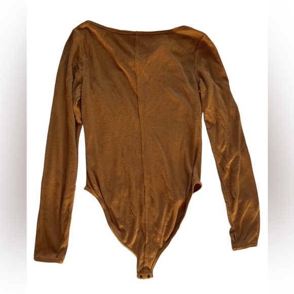 Free People Mustard Long Sleeve Bodysuit - Picture 2 of 6